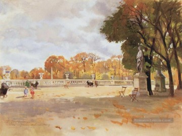 les jardins luxembourgeois 1946 paysage Peinture à l'huile